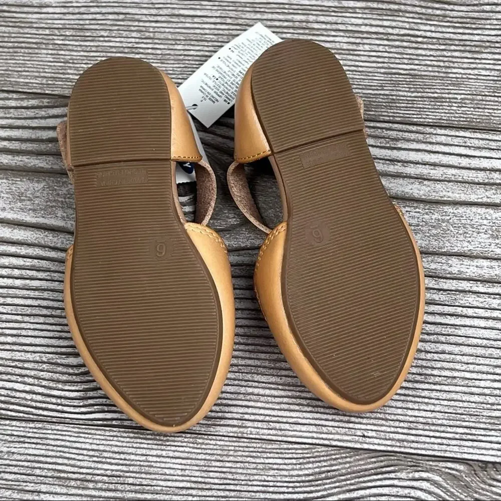 Old Navy  Faux Leather Leather Toddler Girl Ankle-Strap Hurrache Flats Sz 6